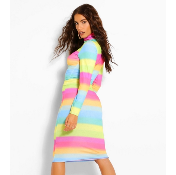 Rainbow Bodycon Dress - Picture 3 of 7